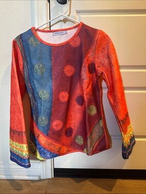 MISSLOOK Orange, Blue & Yellow Girls' Long Sleeve Top